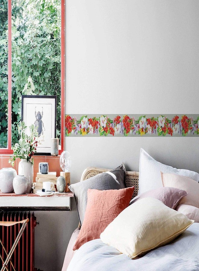WallDesign ملصقات جدارية من الفينيل بتصميم شجرة وأزهار من WallDesign (5.25 × 120 × 0.1 بوصة، متعددة الألوان) - Image 3